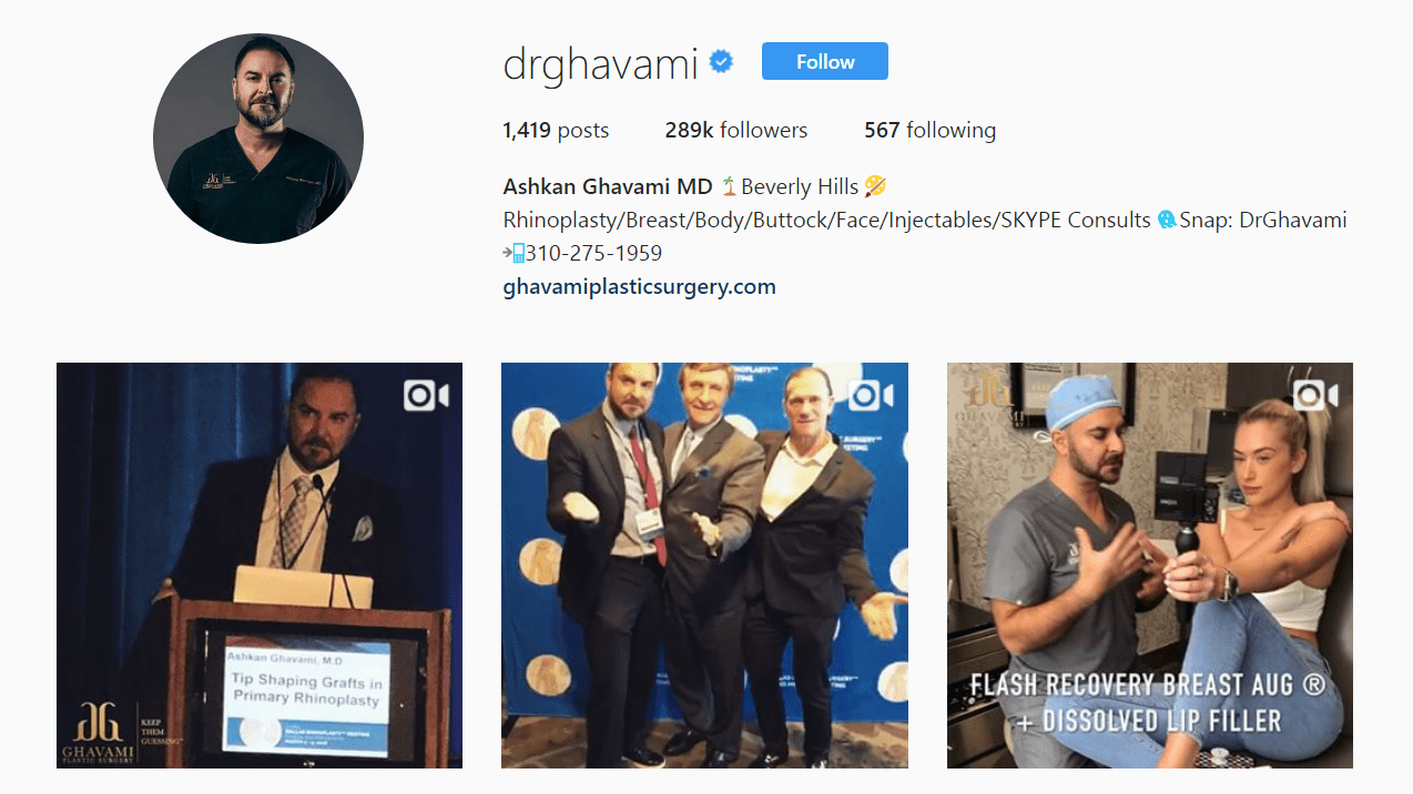 Dr. Arshkan Drghavami Instagram